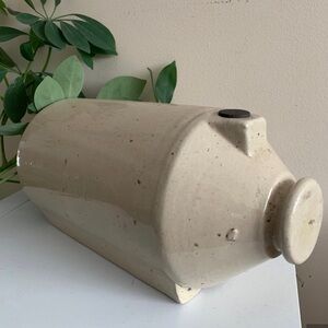 Antique Salt-Glaze Pottery Bed Warmer/Pig